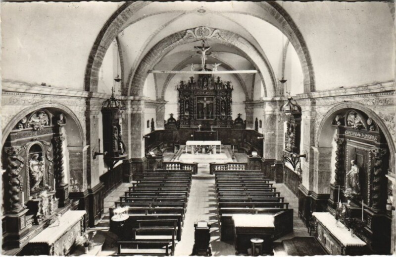 Carte postale ancienne Saint-Veran Interieur de l'Eglise