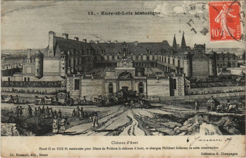 Carte postale ancienne Anet Le Chateau France