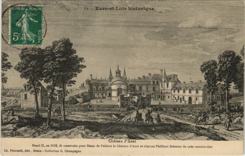 Carte postale ancienne Anet Le Chateau France