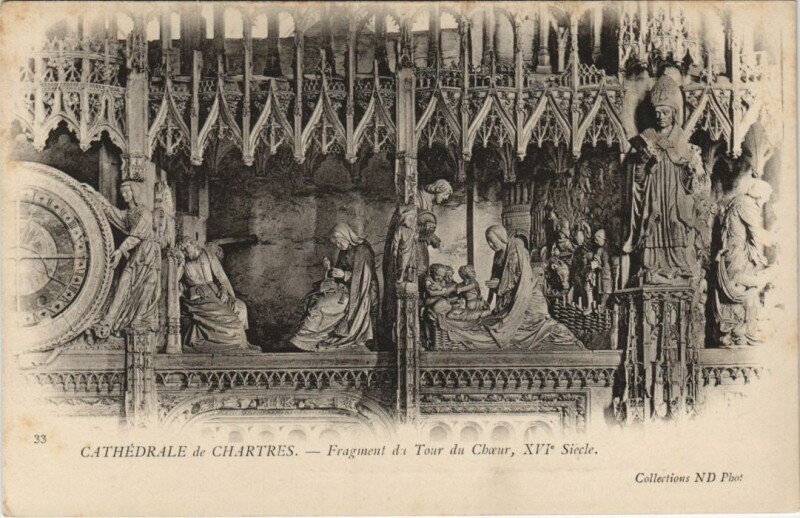 Carte postale ancienne Chartres Cathedrale Fragment du Tour du Choeux France à Chartres