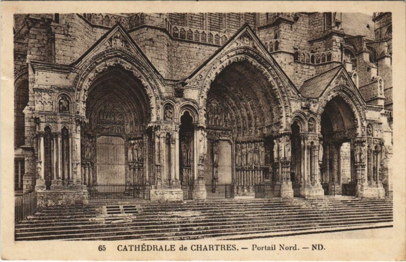 Carte postale ancienne Chartres Cathedrale Portail Nord France à Chartres