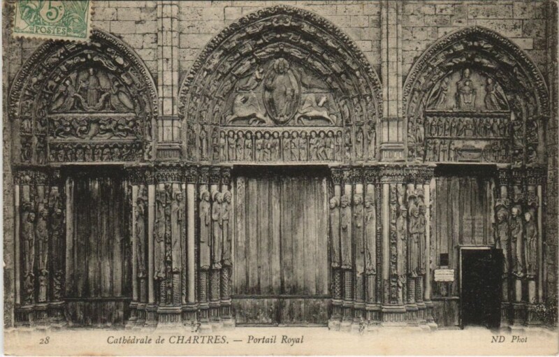 Carte postale ancienne Chartres Cathedrale Portail Royal France à Chartres