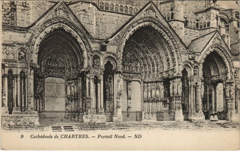 Carte postale ancienne Chartres Cathedrale Portail Nord France à Chartres