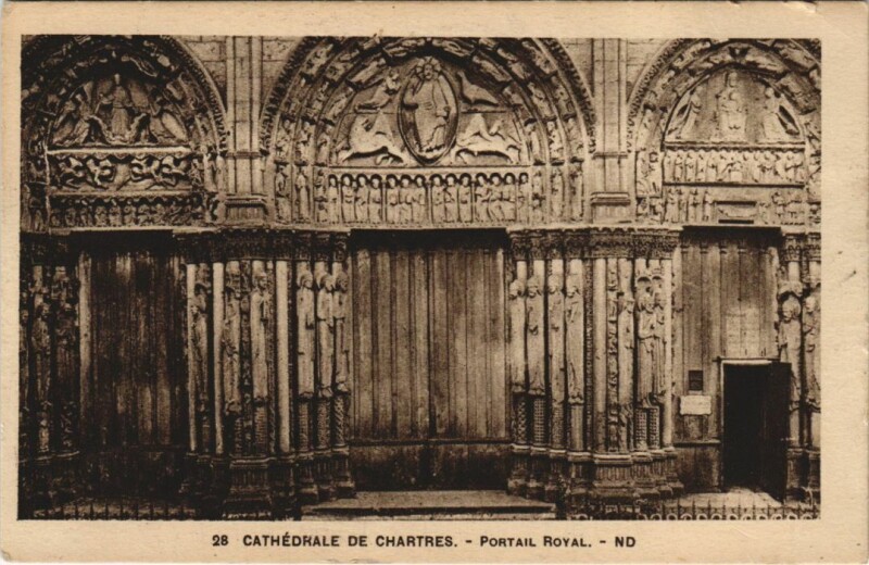 Carte postale ancienne Chartres Cathedrale Portail Royal France à Chartres