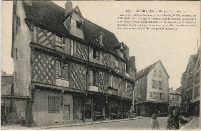 Carte postale ancienne Chartres Maison du Saumon France à Chartres