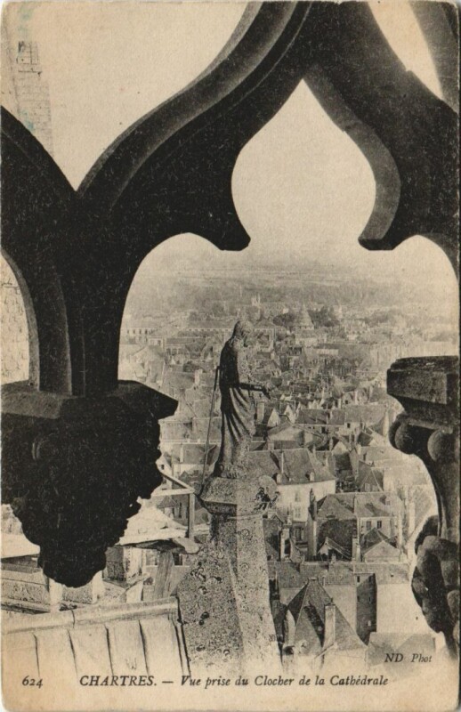 Carte postale ancienne Chartres vue prise du Clocher de la Cathedrale France à Chartres