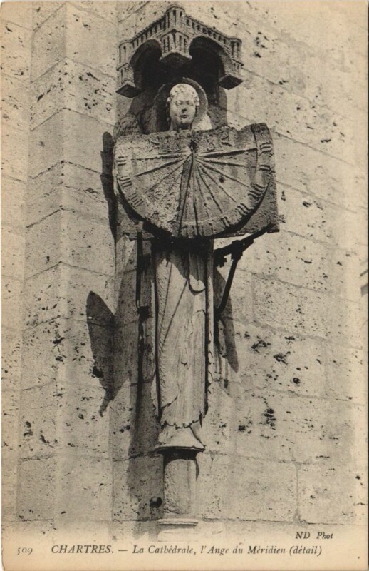 Carte postale ancienne Chartres Cathedrale Ange du Meridien France à Chartres