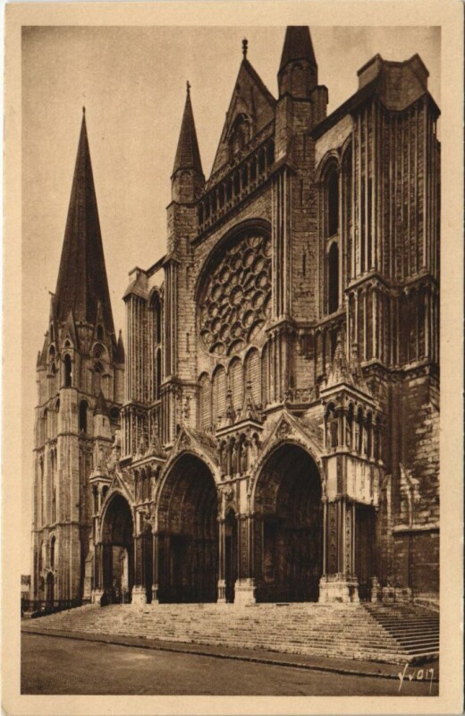 Carte postale ancienne Chartres Portail Sud et la Vieille Tour France à Chartres