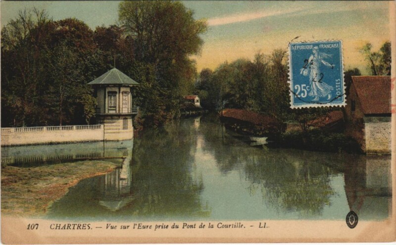 Carte postale ancienne Chartres vue sur l'Eure France à Chartres