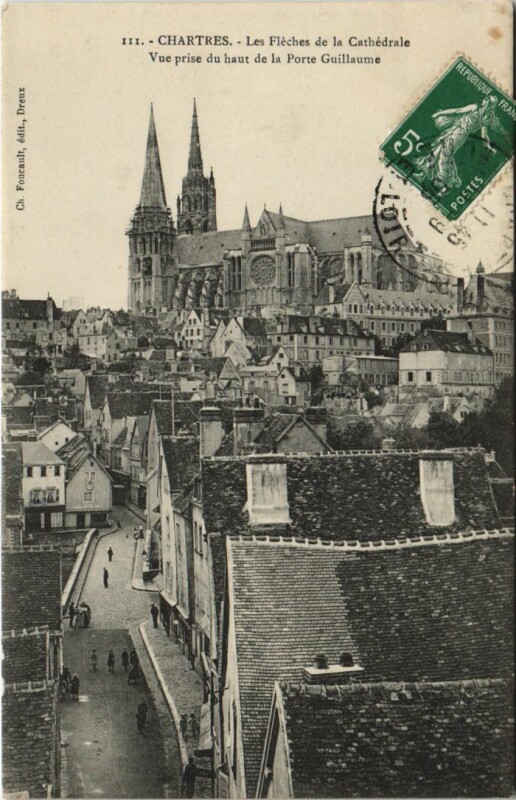 Carte postale ancienne Chartres Les Fleches de la Cathedrale France à Chartres
