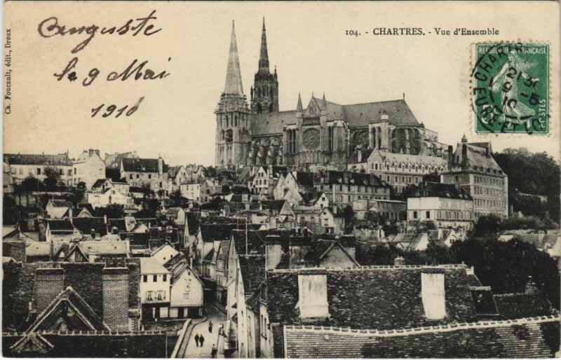 Carte postale ancienne Chartres vue d'ensemble France à Chartres