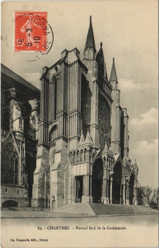 Carte postale ancienne Chartres Portail sud de la Cathedrale France à Chartres