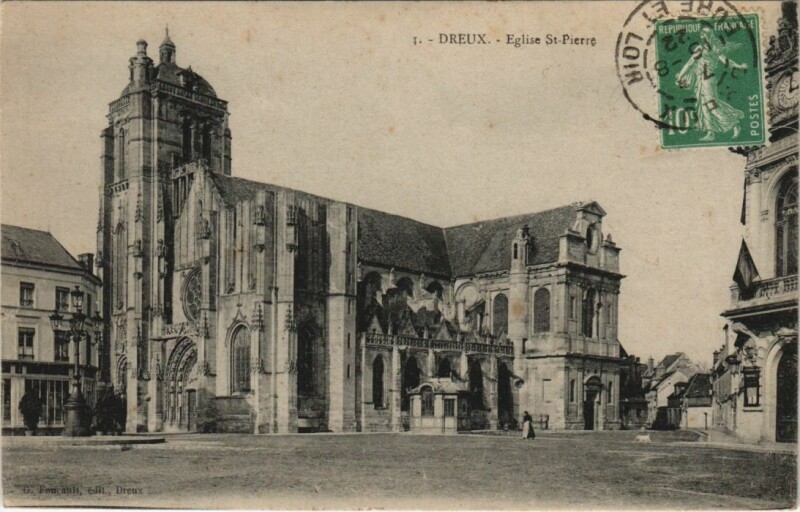 Carte postale ancienne Dreux Eglise Saint-Pierre France à Dreux