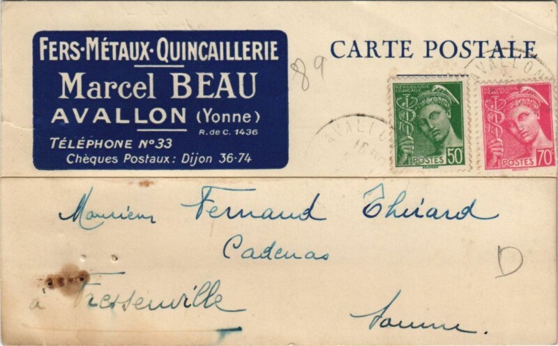 Carte postale ancienne Avallon Souvenir France à Avallon