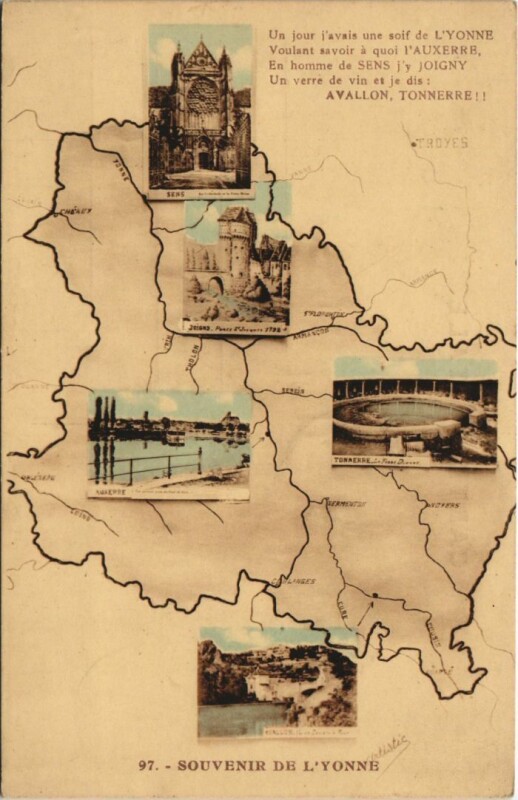Carte postale ancienne Avallon Souvenir France à Avallon