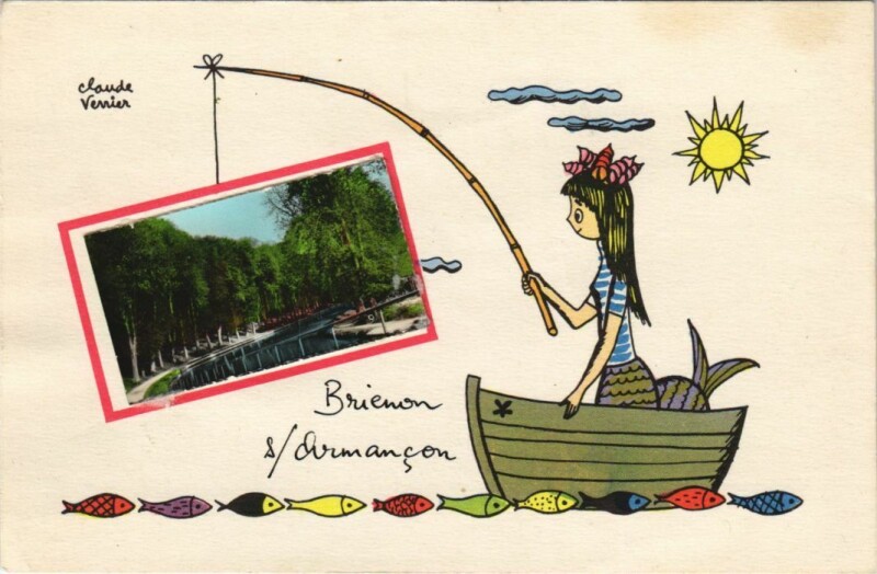 Carte postale ancienne Brienon Souvenir France