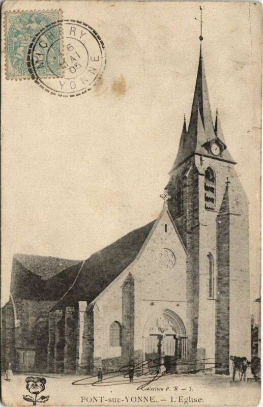 Carte postale ancienne Pont sur Yonne L'Eglise France à Pont-sur-Yonne