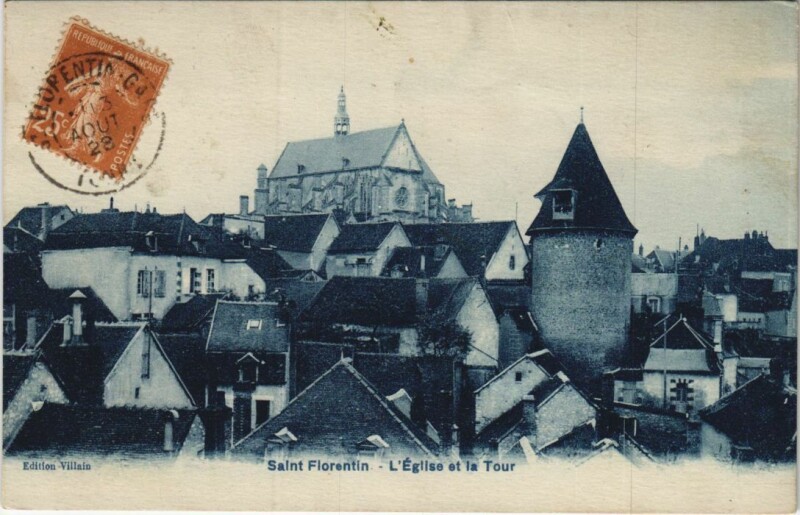 Carte postale ancienne Saint-Florentin L'Eglise et la Tour France à Saint-Florentin