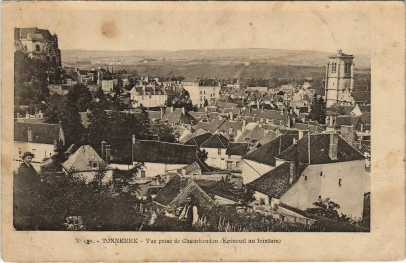 Carte postale ancienne Tonnerre Vue prise de Chamboudon France à Tonnerre