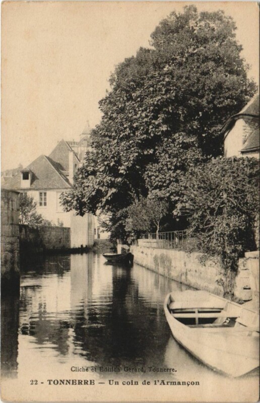Carte postale ancienne Tonnerre Un coin de l'Armancon France à Tonnerre