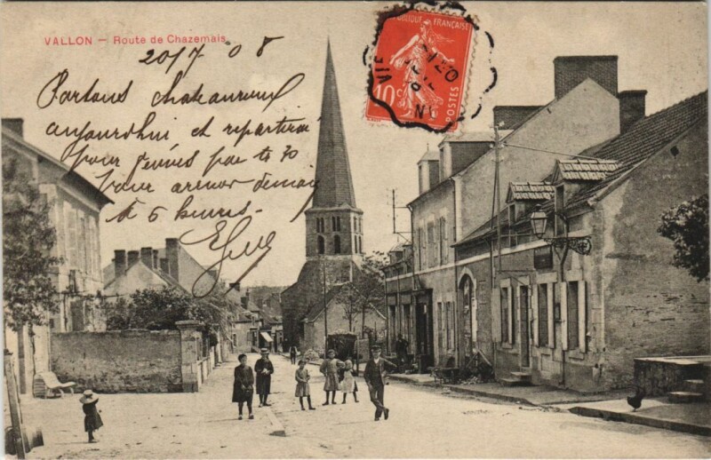Carte postale ancienne Vallon Route de Chazemais à Chazemais