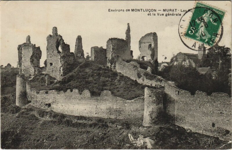Carte postale ancienne Murat Les Ruines à Murat