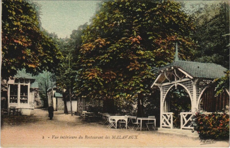 Carte postale ancienne Vue Interieure du Restaurant des Malavaux