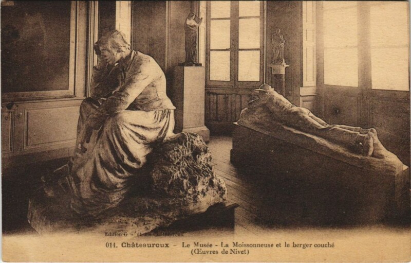 Carte postale ancienne Chateauroux Le Musee, La Moissonneuse France