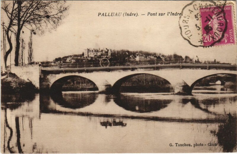 Carte postale ancienne Pallau Pont sur l'Indre France