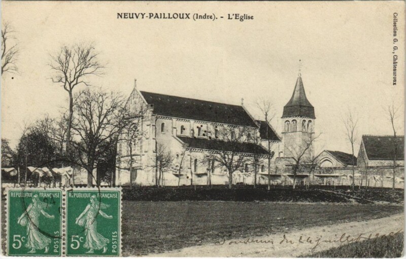 Carte postale ancienne Neuvy-Pailloux L'Eglise France à Neuvy-Pailloux