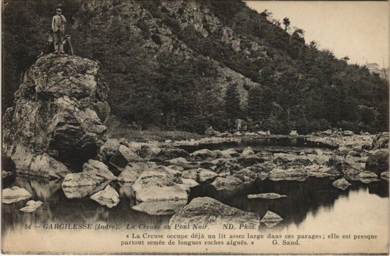 Carte postale ancienne Gargilesse La Creuse au Pont Noir France