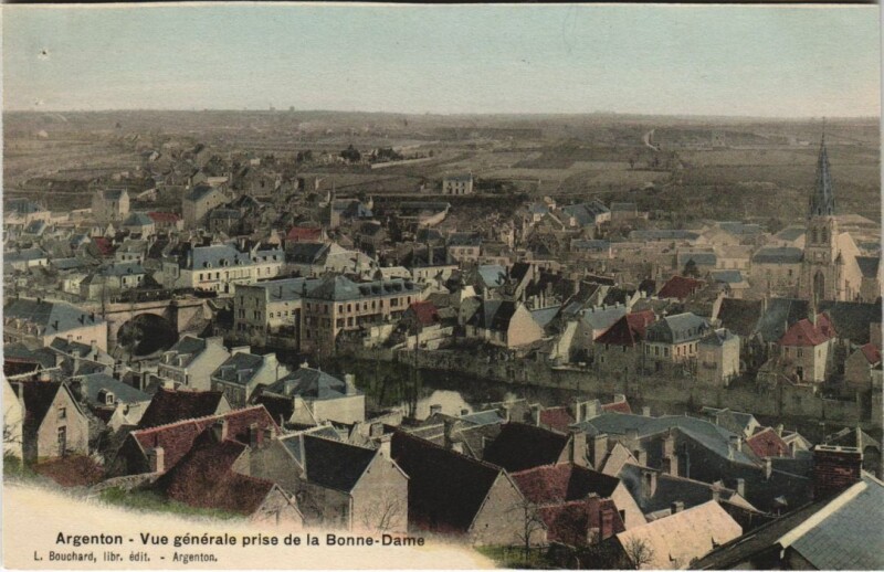 Carte postale ancienne Argenton Vue Generale prise de la Bonne-Dame France