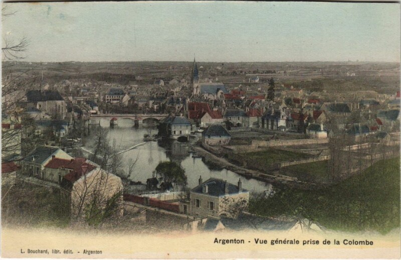 Carte postale ancienne Argenton Vue Generale prise de la Colombe France