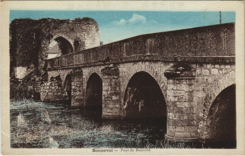 Carte postale ancienne Bonneval Pont de Boisville à Bonneval