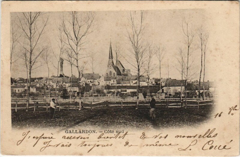 Carte postale ancienne Gallardon Cote Sud à Gallardon