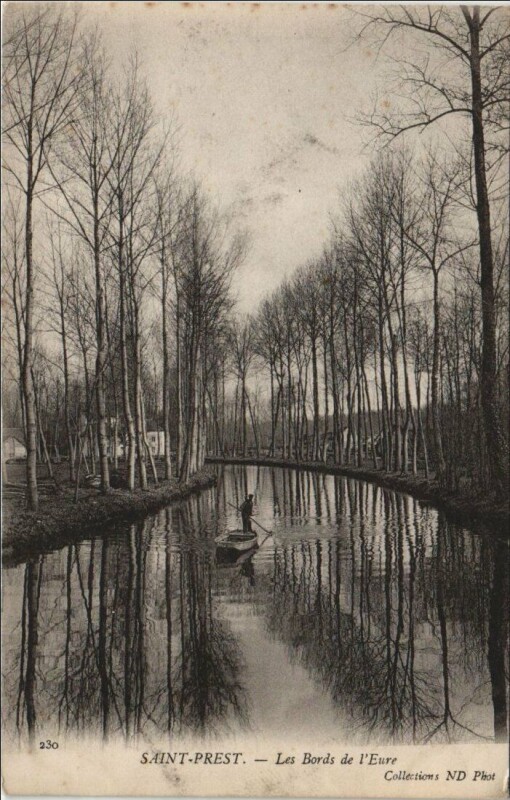 Carte postale ancienne Saint-Prest Les Bords de l'Eure à Saint-Prest