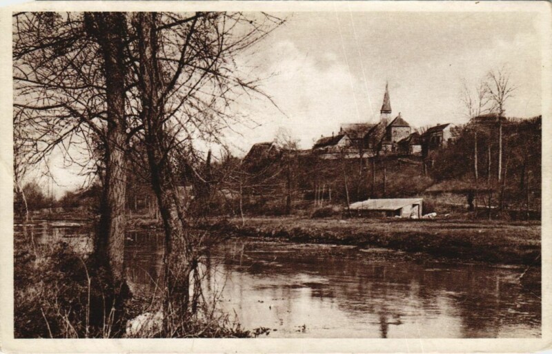 Carte postale ancienne Dampierre Bords de l'Avre a Dampierre