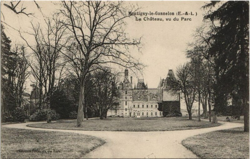Carte postale ancienne Montigny-le-Gannelon Le Chateau - Vu du Parc