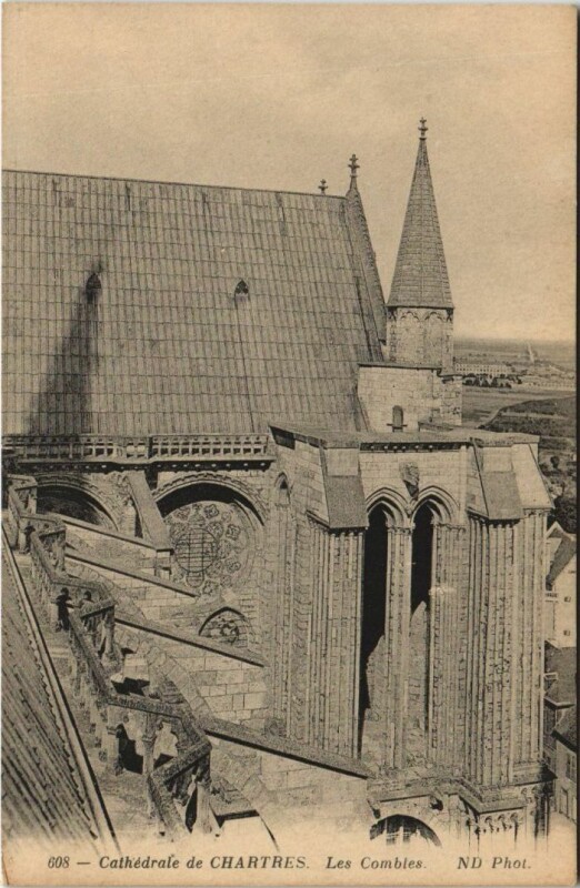 Carte postale ancienne Chartres Cathedrale - Les Combles à Chartres