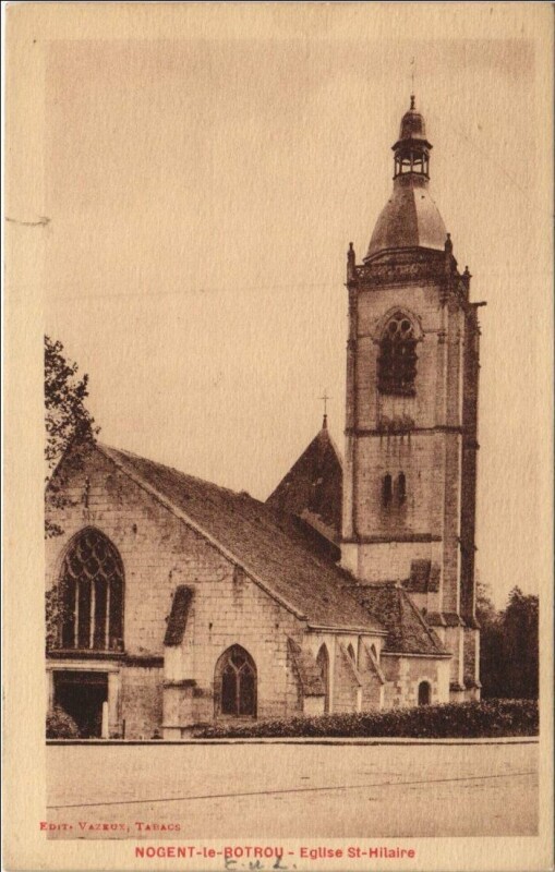 Carte postale ancienne Nogent-le-Rotrou Eglise Saint-Hilaire à Nogent-le-Rotrou