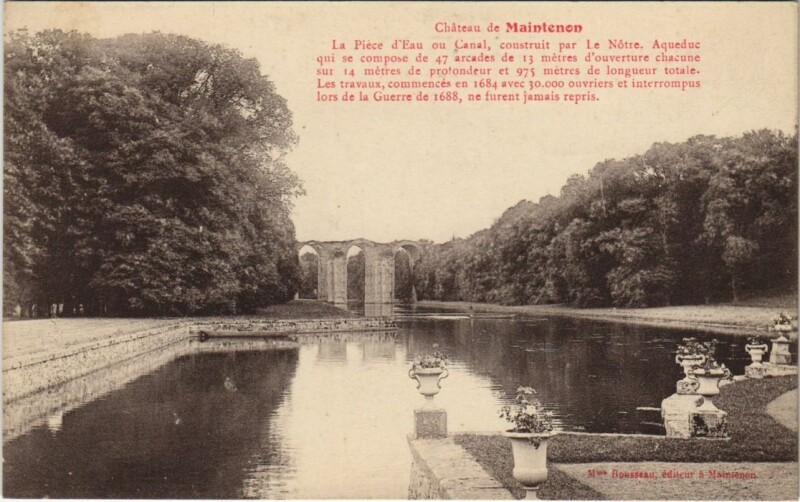 Carte postale ancienne Maintenon Chateau de Maintenon - La Piece d'Eau ou Canal à Maintenon