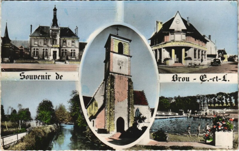 Carte postale ancienne Brou Scenes