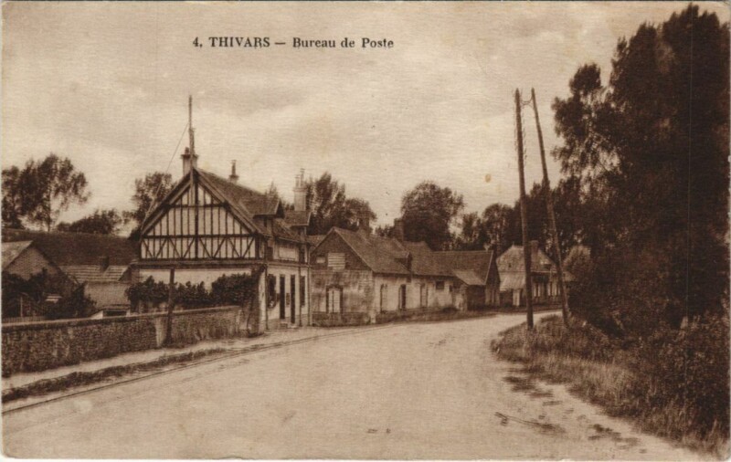 Carte postale ancienne Thivars Bureau de Poste à Thivars
