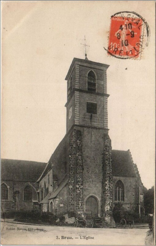 Carte postale ancienne Brou L'Eglise