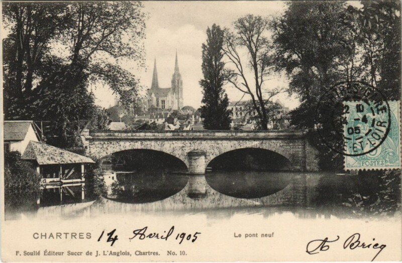 Carte postale ancienne Chartres Le Pont Neuf à Chartres