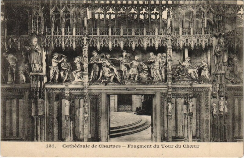 Carte postale ancienne Chartres Cathedrale - Fragment du Tour du Choeur à Chartres