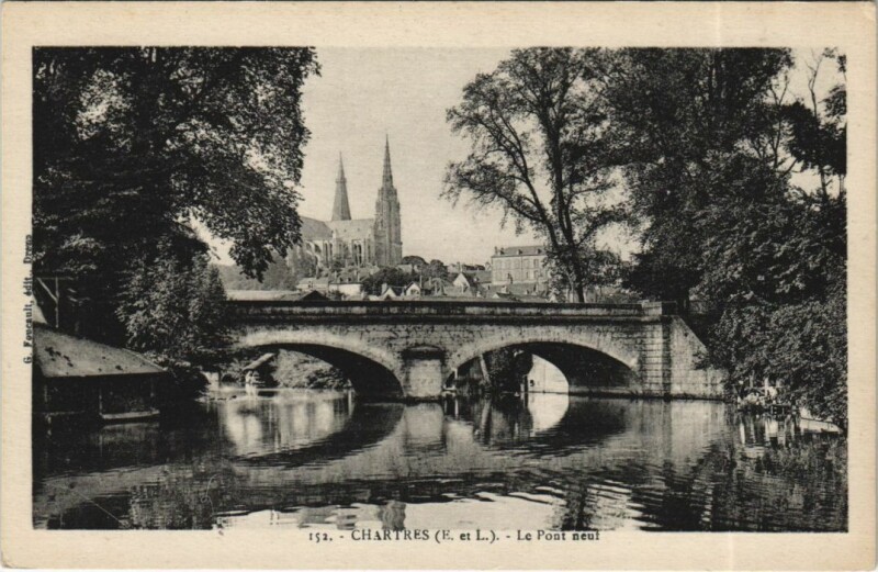 Carte postale ancienne Chartres Le Pont Neuf à Chartres