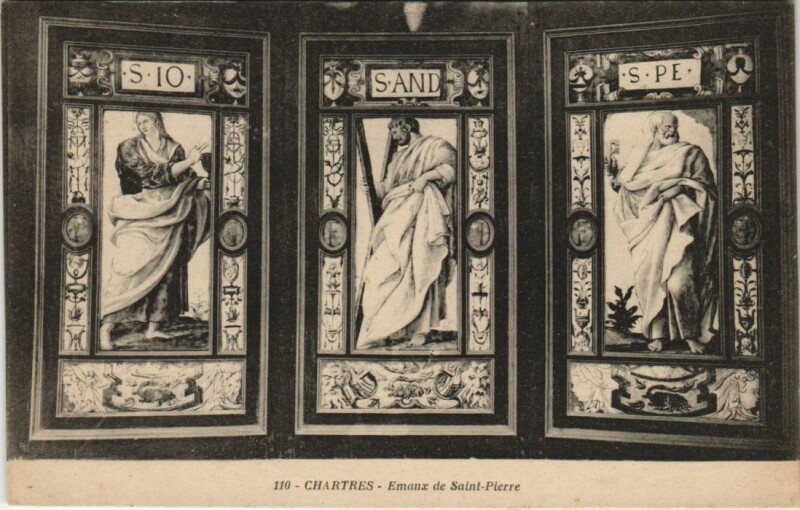 Carte postale ancienne Chartres Emaux de Saint-Pierre à Chartres