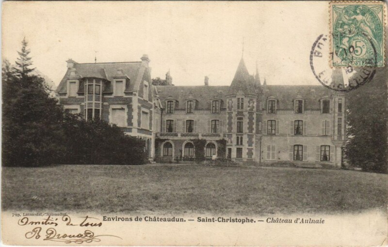 Carte postale ancienne Saint-Christophe Chateau d'Aulnaie à Saint-Christophe