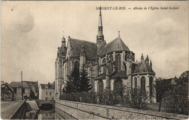 Carte postale ancienne Nogent-le-Roi Abside de l'Eglise Saint-Sulpice à Nogent-le-Roi